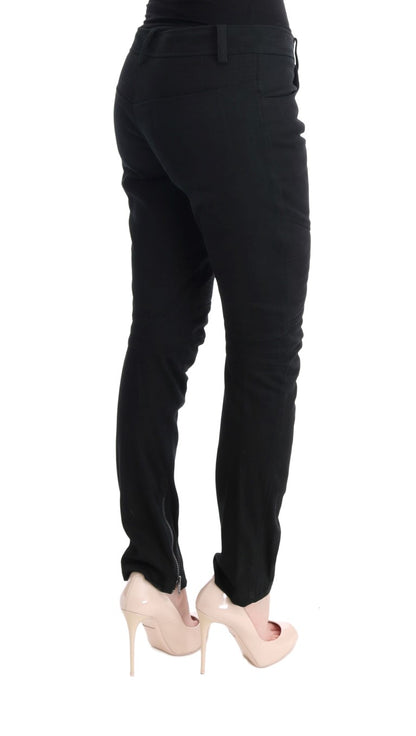 Pantaloni casual slim fit in cotone nero