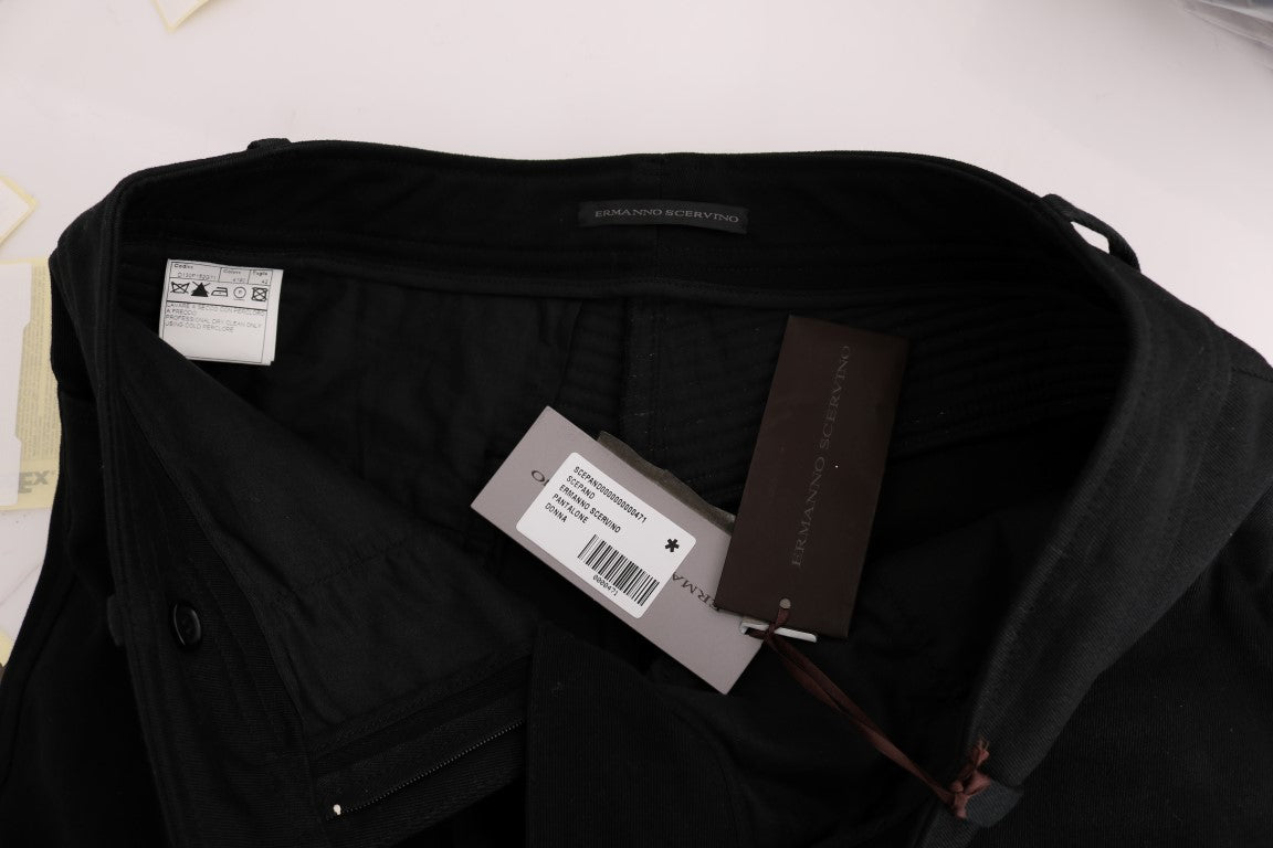Pantaloni casual slim fit in cotone nero