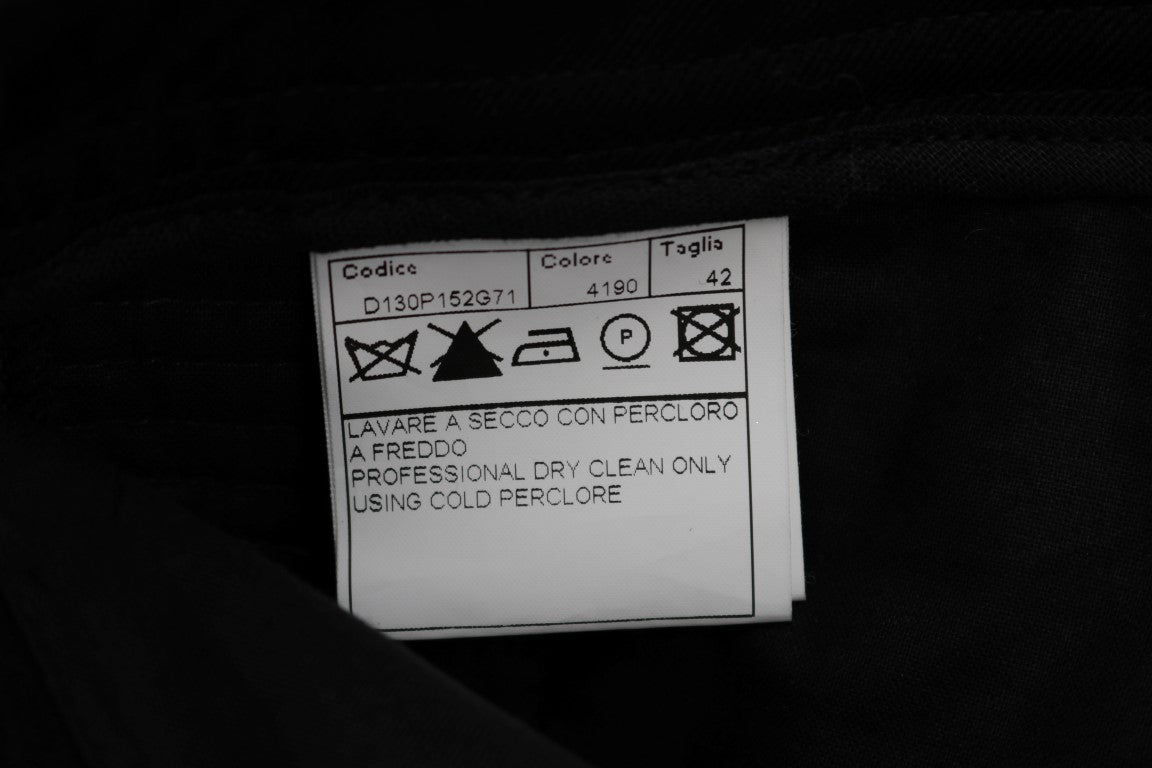 Pantaloni casual slim fit in cotone nero