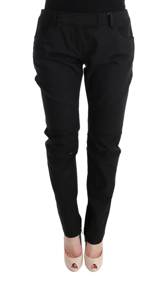 Pantaloni casual slim fit in cotone nero