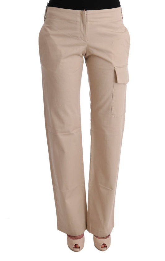 Pantaloni Regular Fit in Cotone Lana Beige