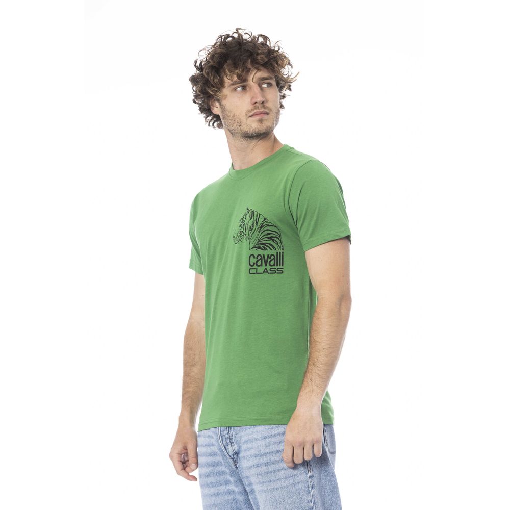 T-shirt pour hommes en coton vert Cavalli Class