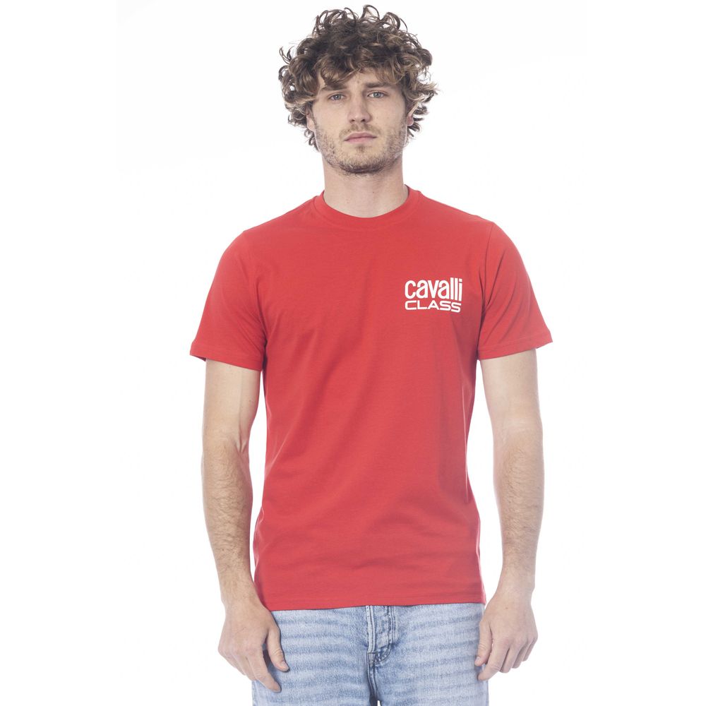 T-shirt pour homme en coton rouge Cavalli Class