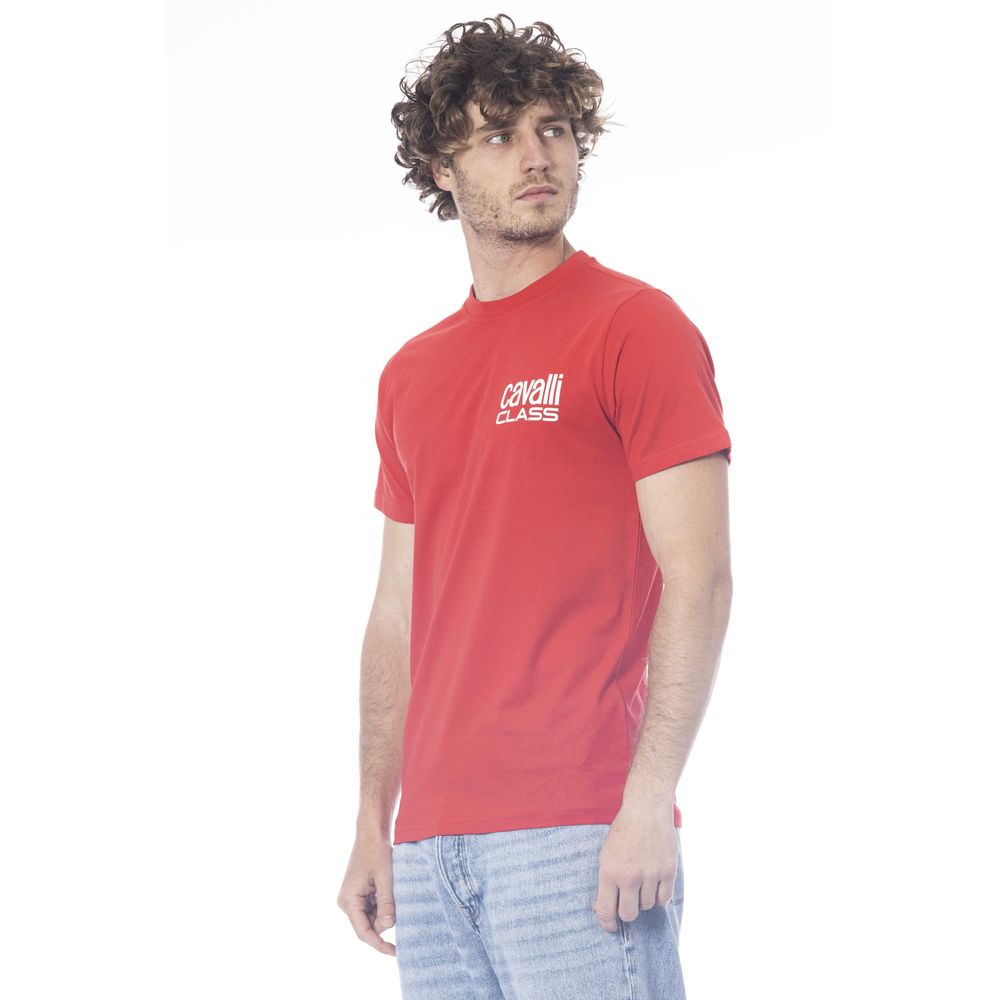 T-shirt pour homme en coton rouge Cavalli Class