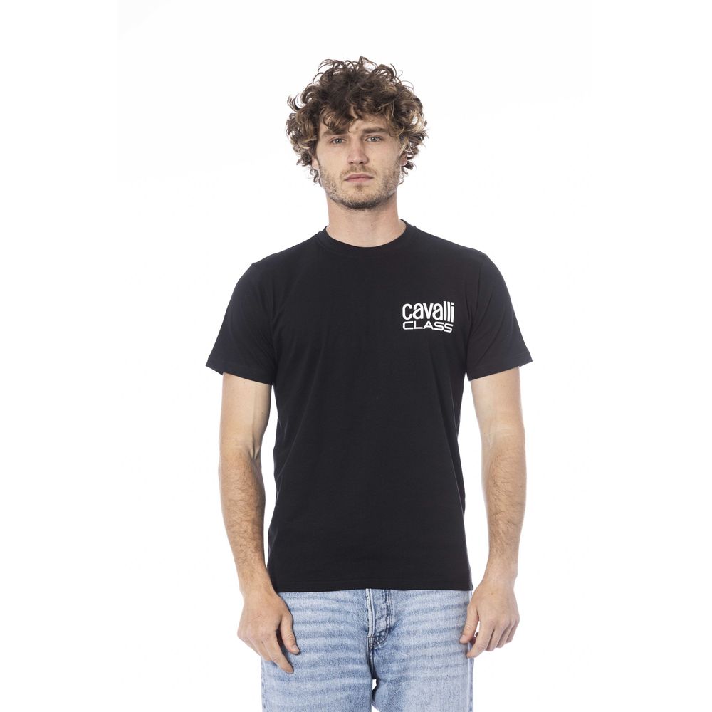 T-shirt pour homme en coton noir Cavalli Class