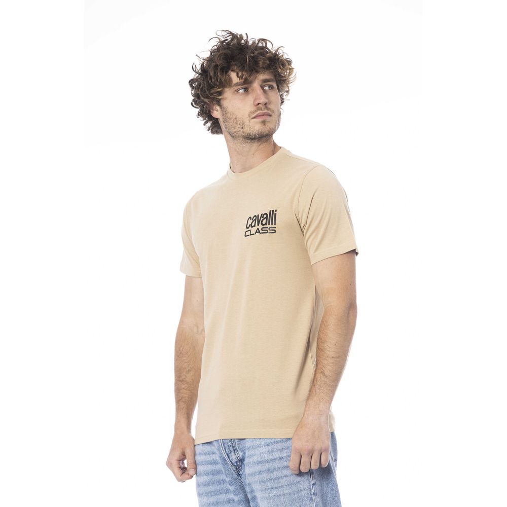 T-shirt pour homme en coton beige Cavalli Class