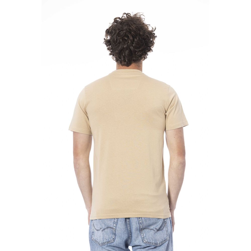 T-shirt pour homme en coton beige Cavalli Class