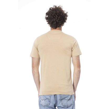 T-shirt pour homme en coton beige Cavalli Class