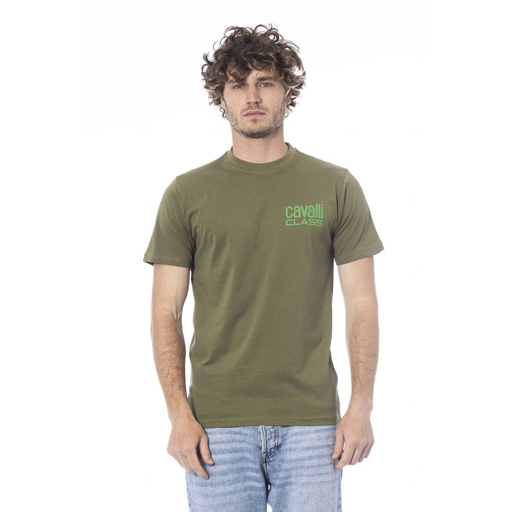 T-shirt pour hommes en coton vert Cavalli Class