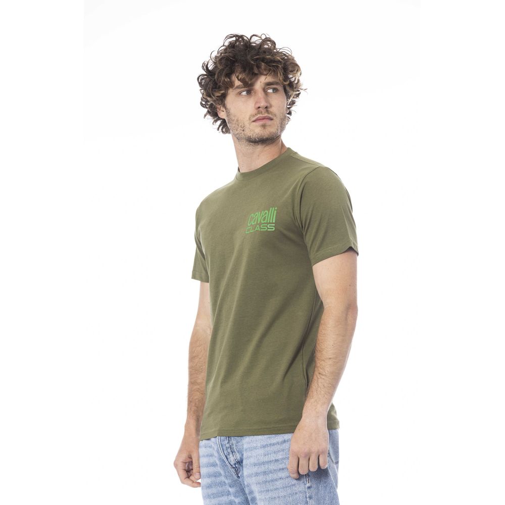T-shirt pour hommes en coton vert Cavalli Class