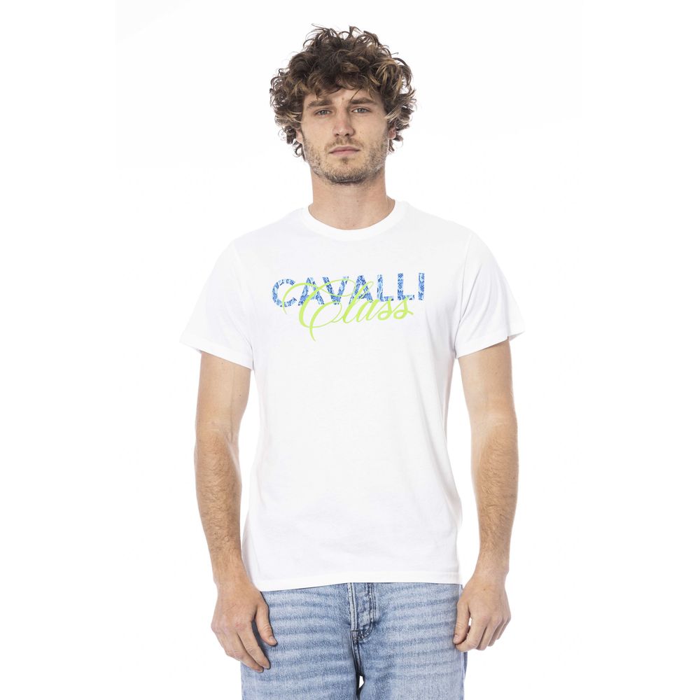 T-shirt en coton blanc pour homme Cavalli Class