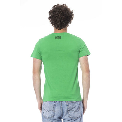 Cavalli Class Grünes Baumwoll-T-Shirt für Herren