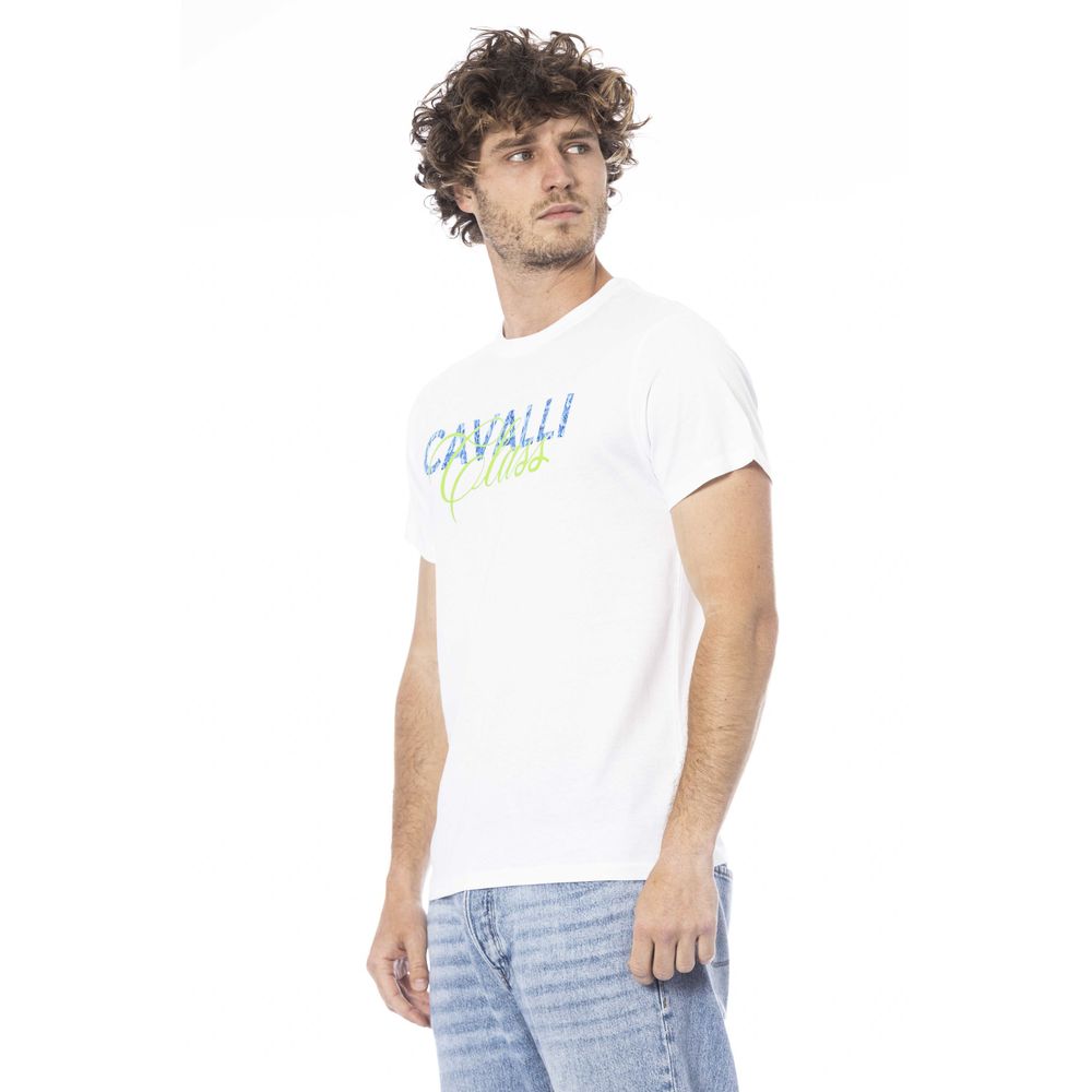 T-shirt en coton blanc pour homme Cavalli Class