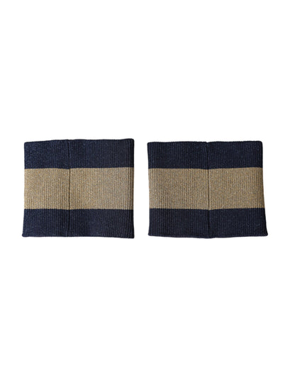 Dolce &amp; Gabbana – Schwarzes Viskose-Armband mit Logo-Stern 84 und Gold