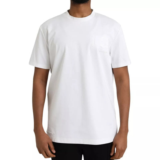 Dolce &amp; Gabbana – Weißes T-Shirt aus Baumwolle mit Rundhalsausschnitt und Logoprägung