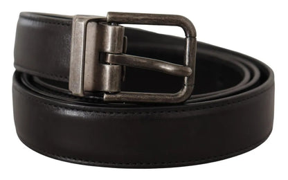 Dolce &amp; Gabbana – Schwarzer Gürtel aus Kalbsleder mit Vintage-Logo und Metallschnalle