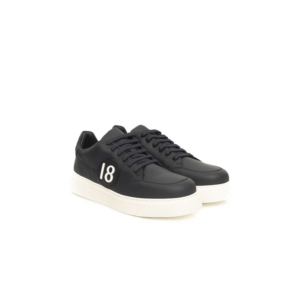 Cerruti 1881 Blue Cowhide Men Sneaker
