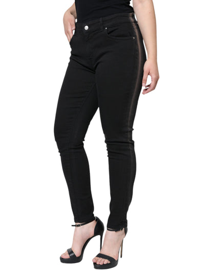 Dolce &amp; Gabbana – Schwarze Skinny-Jeans aus Baumwollstretch