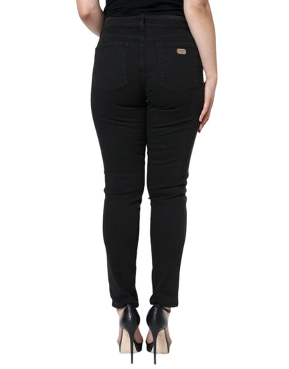Dolce &amp; Gabbana – Schwarze Skinny-Jeans aus Baumwollstretch