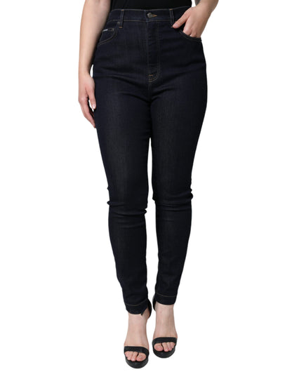 Dolce &amp; Gabbana – Schwarze GRACE Skinny-Jeans mit hoher Taille