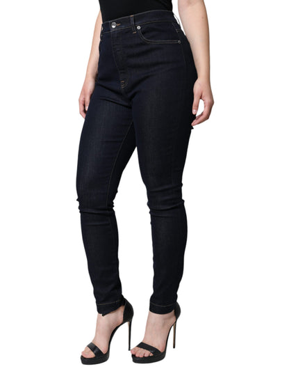 Dolce &amp; Gabbana – Schwarze GRACE Skinny-Jeans mit hoher Taille