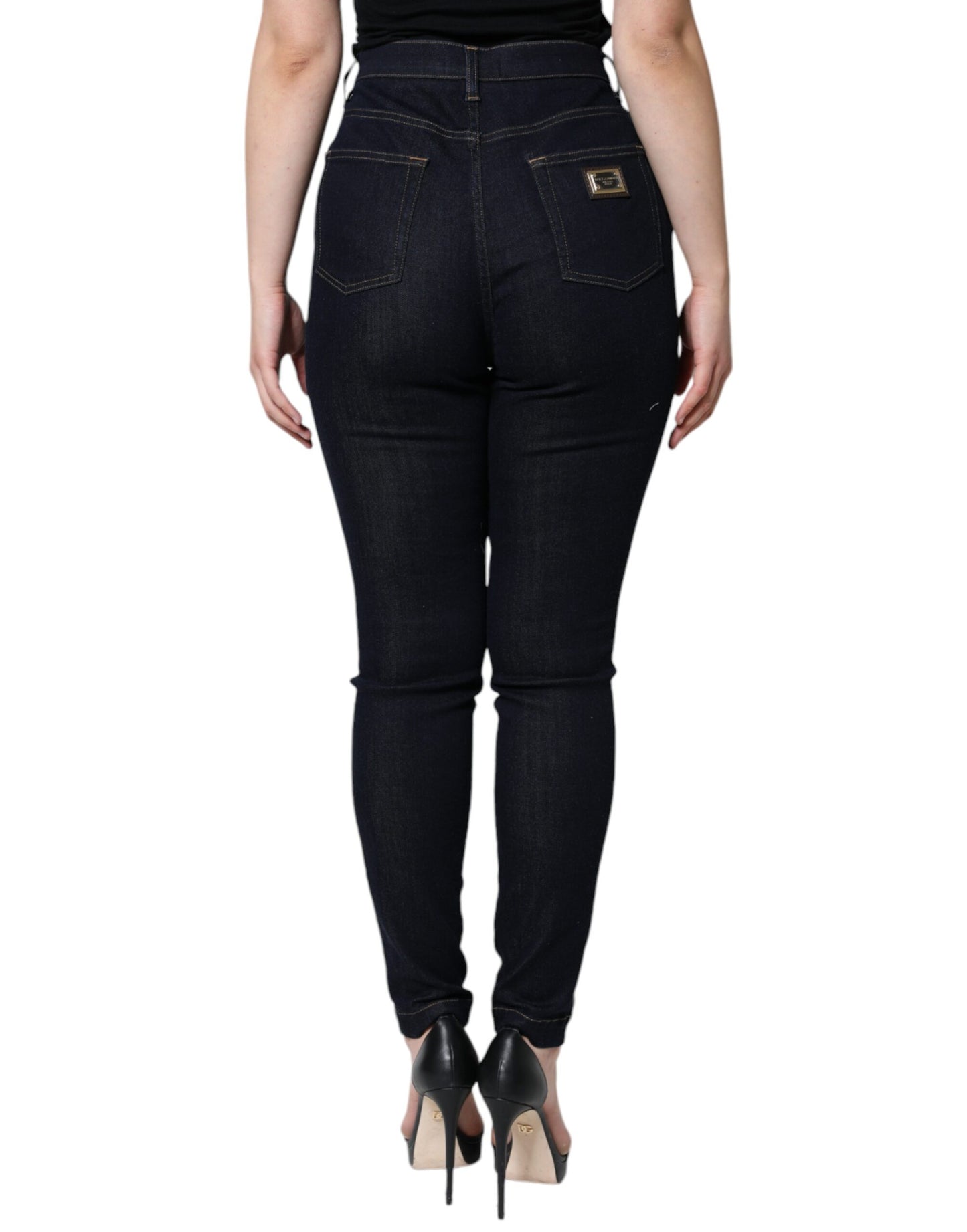 Dolce &amp; Gabbana – Schwarze GRACE Skinny-Jeans mit hoher Taille