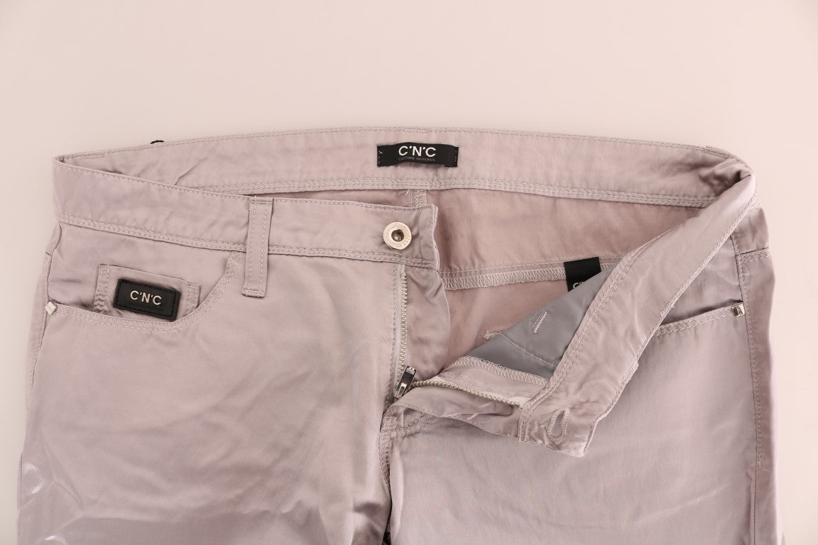 Jeans designer slim fit beige chic Costume National