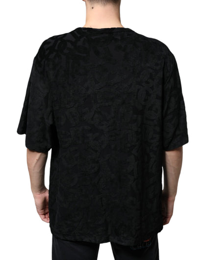 Dolce &amp; Gabbana – Schwarzes T-Shirt mit DG-Mania-Logo-Print