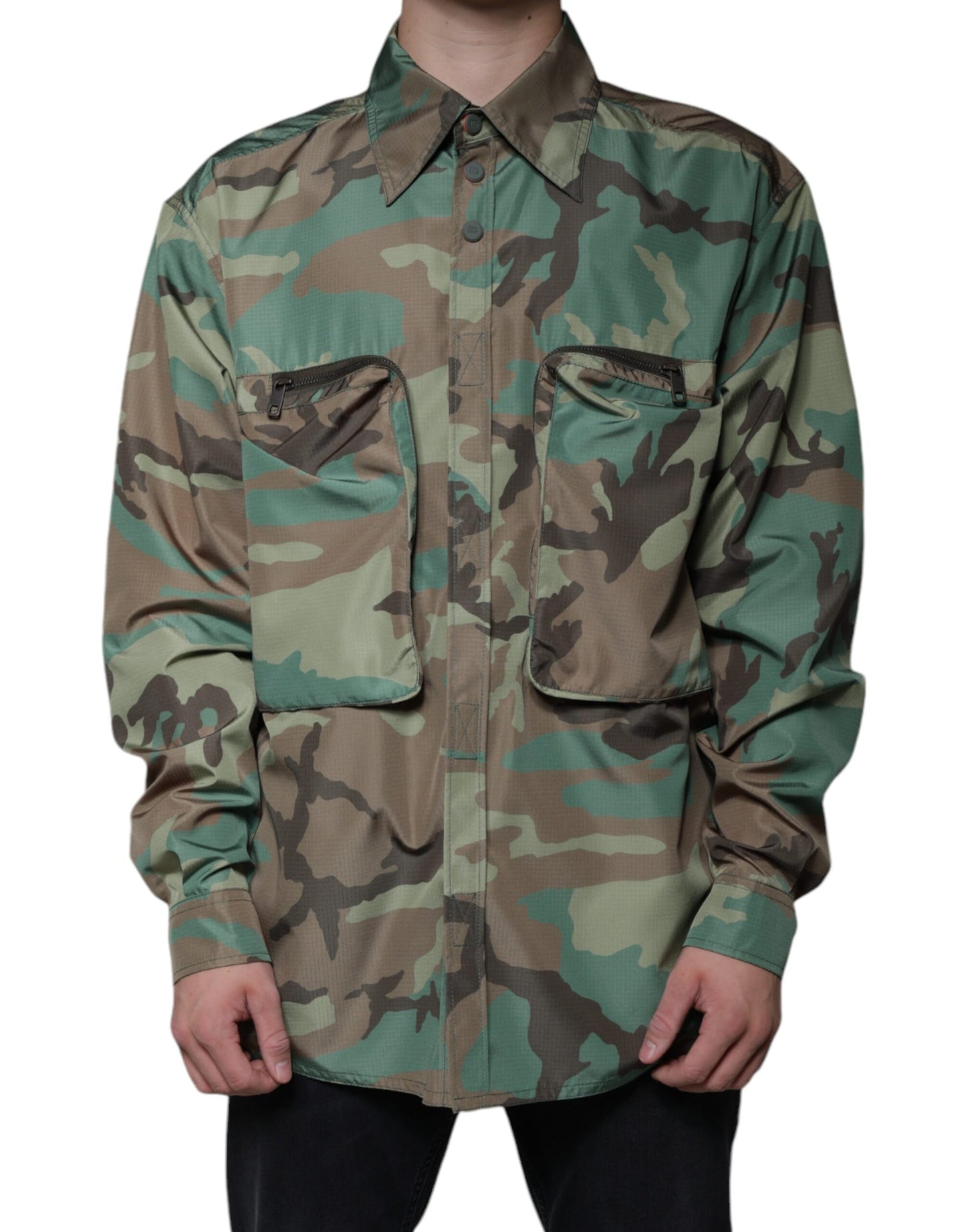 Dolce &amp; Gabbana – Mehrfarbiges Camouflage-Button-Down-Hemd
