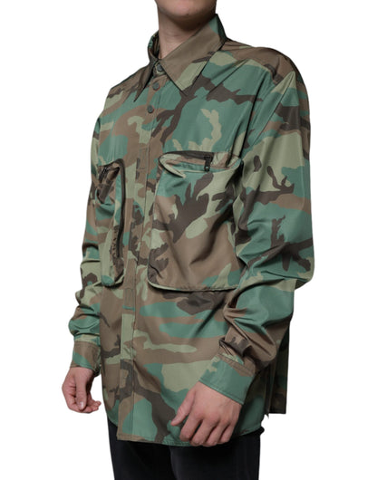 Dolce &amp; Gabbana – Mehrfarbiges Camouflage-Button-Down-Hemd