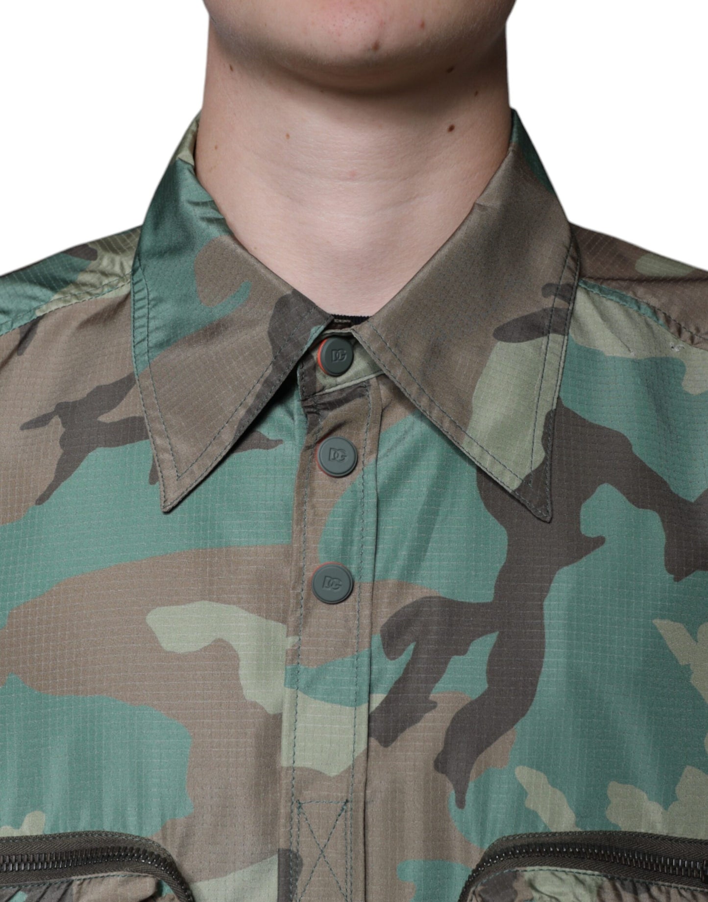 Dolce &amp; Gabbana – Mehrfarbiges Camouflage-Button-Down-Hemd