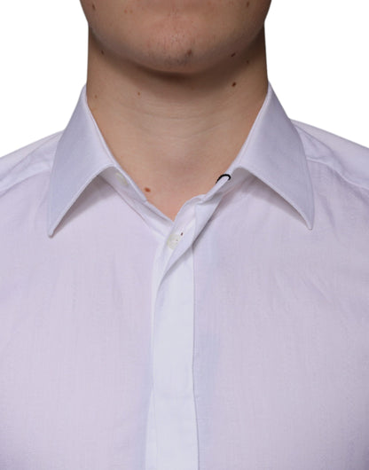 Dolce &amp; Gabbana Weißes Baumwollhemd für Herren in Gold