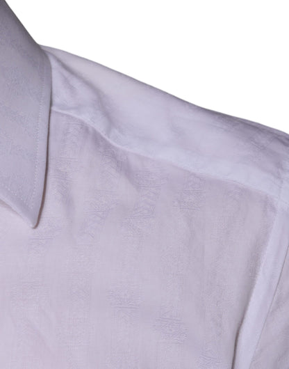 Dolce &amp; Gabbana Weißes Baumwollhemd für Herren in Gold