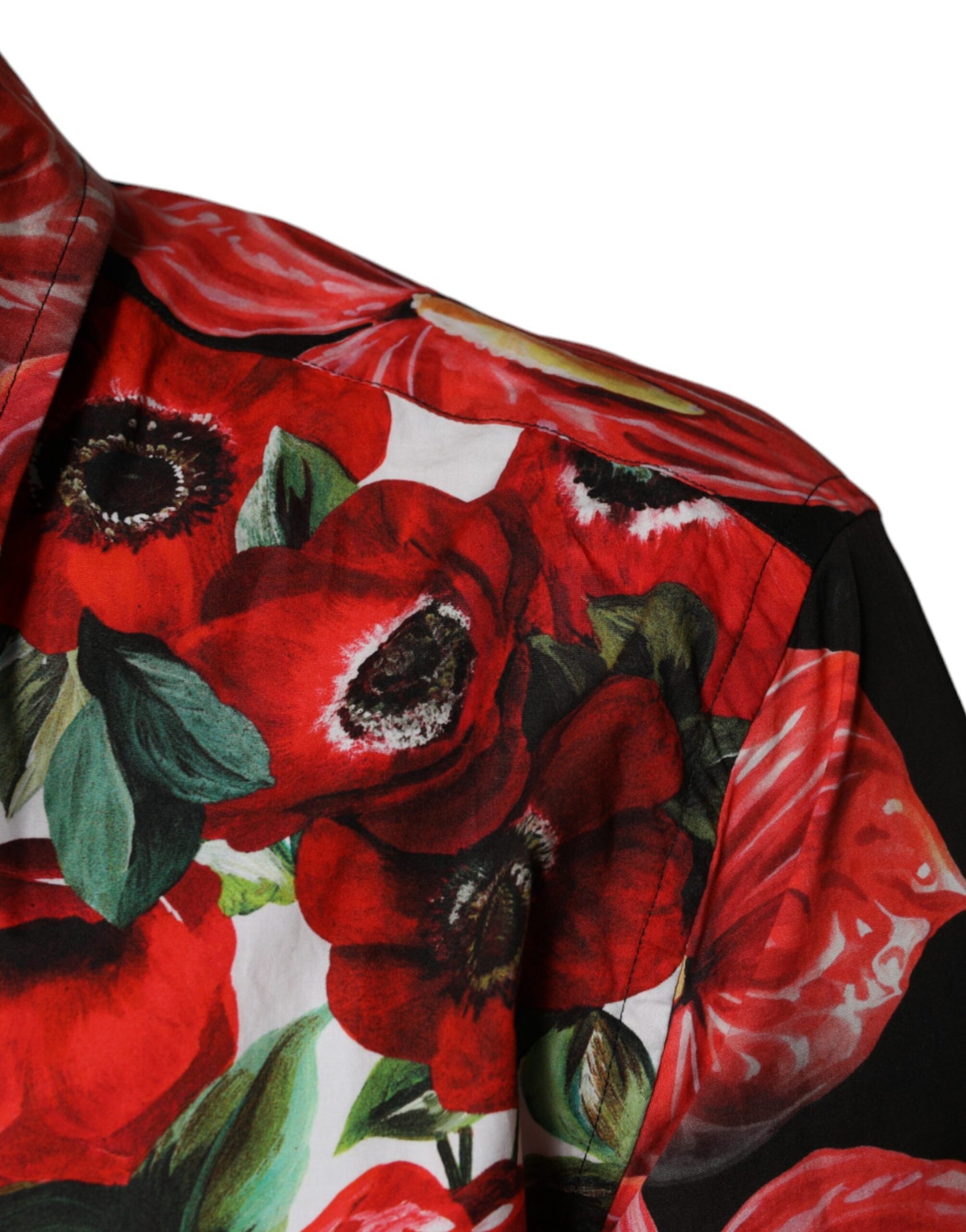 Dolce &amp; Gabbana – Mehrfarbiges, legeres Button-Down-Hemd mit Anemonen-Muster