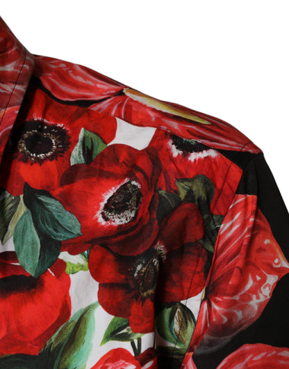 Dolce &amp; Gabbana – Mehrfarbiges, legeres Button-Down-Hemd mit Anemonen-Muster