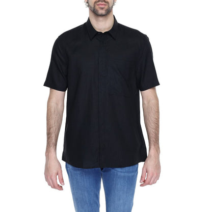 Antony Morato Schwarzes Leinenhemd