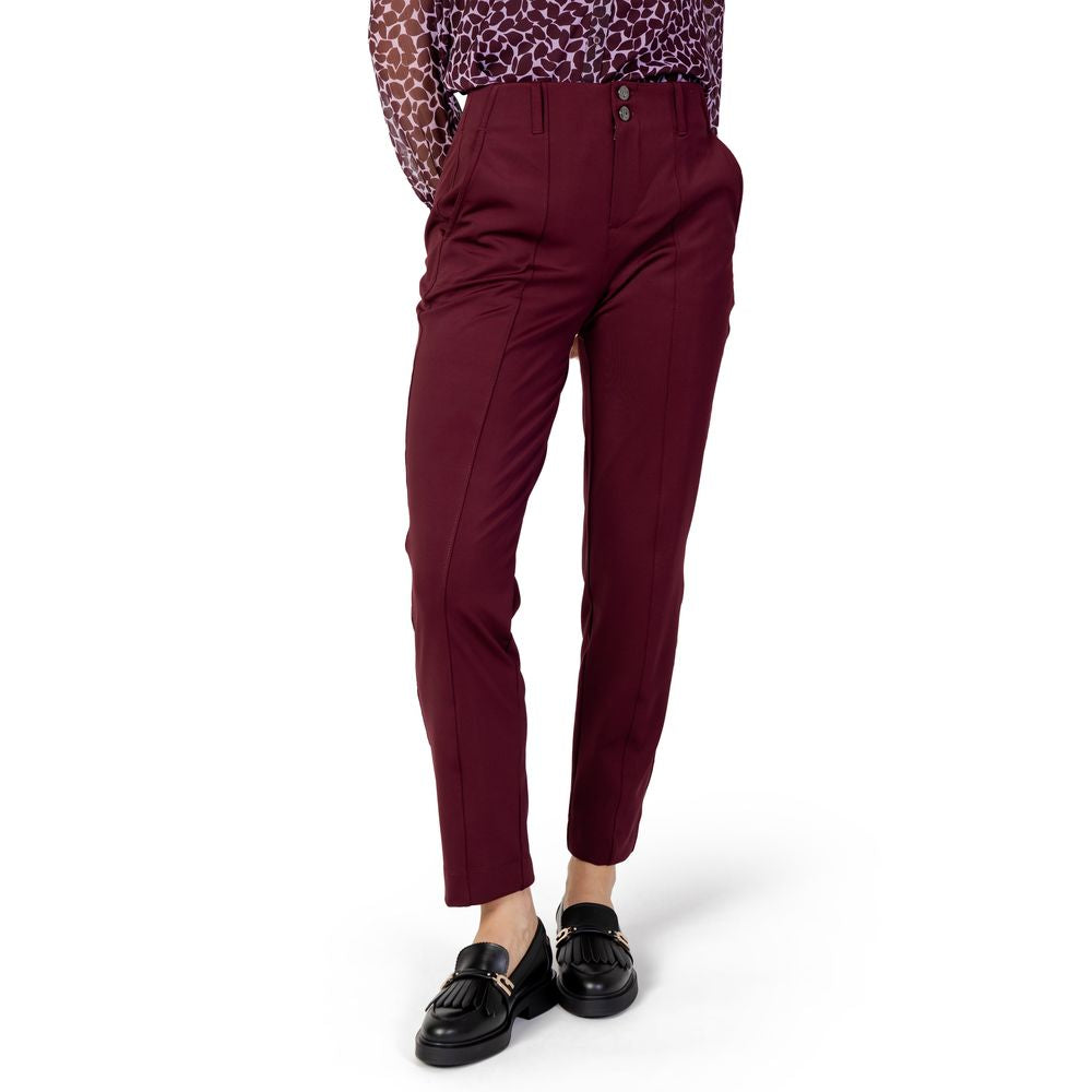 Street One Bordeaux Polyester Jeans &amp; Hose