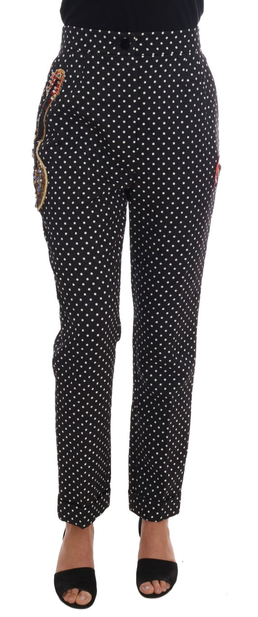 Pantaloni Sicily Crystal a pois neri