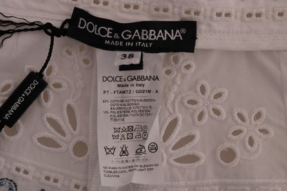 Pantaloni Capri con ritagli in maiolica multicolor