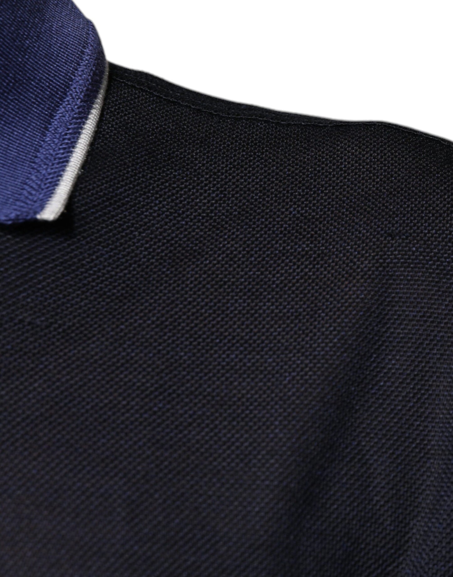 Dolce &amp; Gabbana – Blaues Polo-T-Shirt mit kurzen Ärmeln aus Seide und Kragen