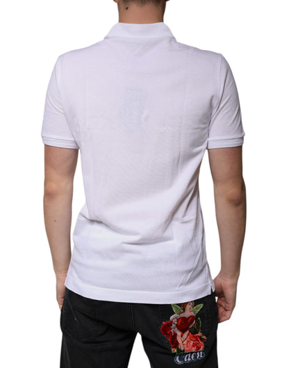 Dolce &amp; Gabbana – Weißes Polo-T-Shirt mit Kragen und kurzen Ärmeln