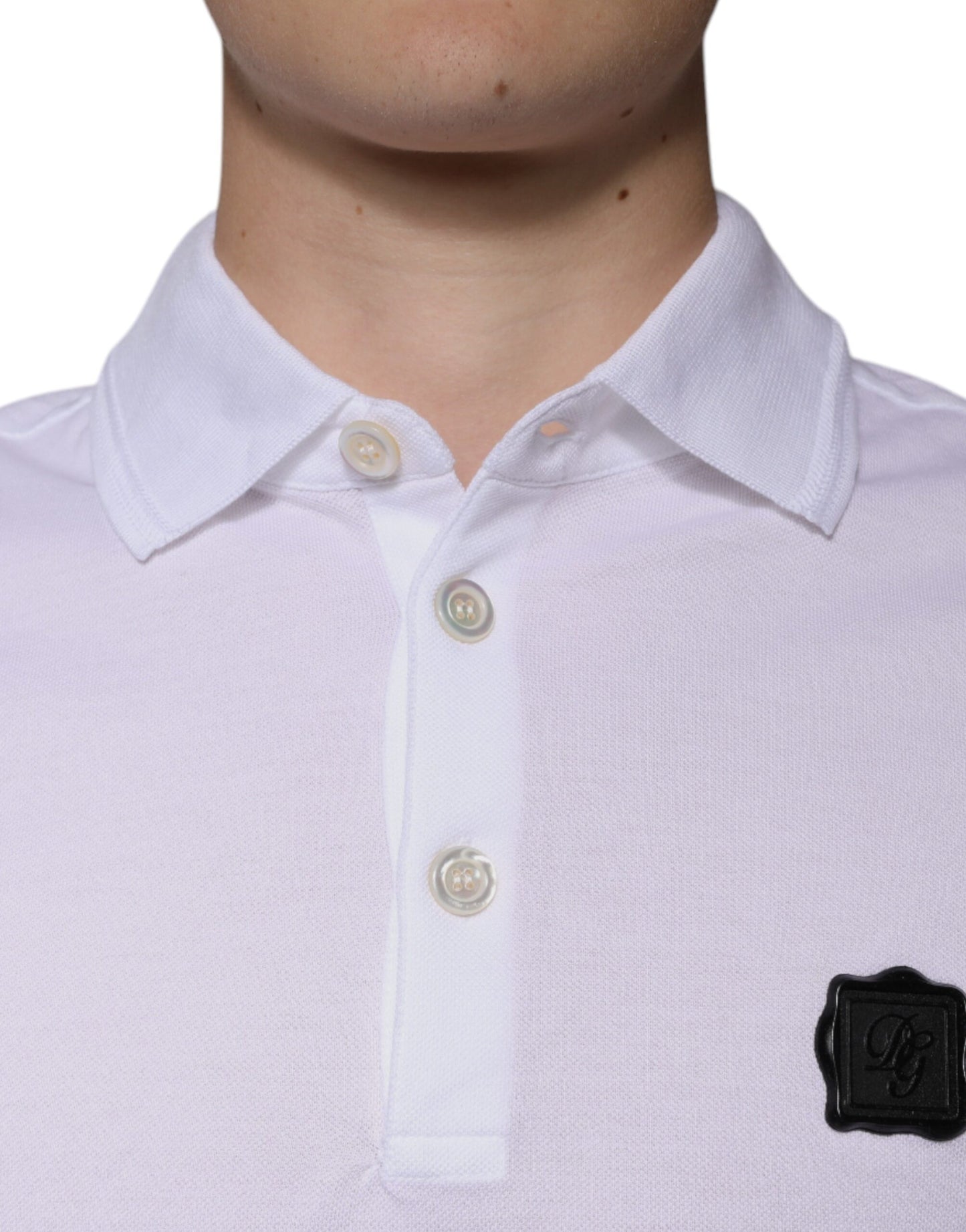 Dolce &amp; Gabbana – Weißes Polo-T-Shirt mit Kragen und kurzen Ärmeln