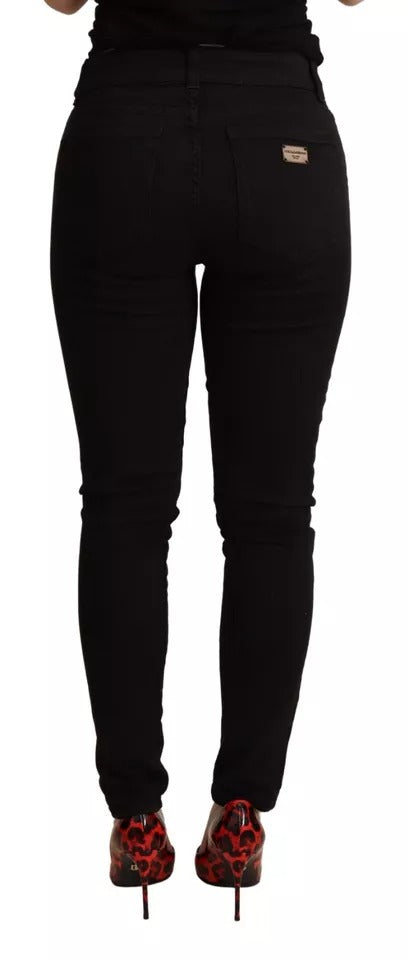 Dolce &amp; Gabbana – Schwarze Skinny-Jeans aus Baumwollstretch