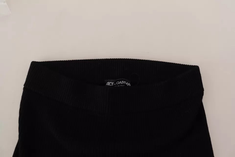 Dolce &amp; Gabbana – Schwarze Strumpfhose mit Stretch-Anteil und hoher Taille