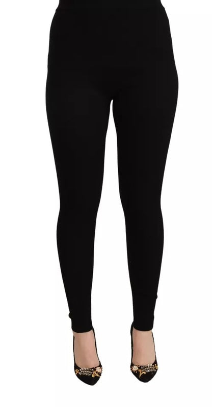 Dolce &amp; Gabbana – Schwarze Strumpfhose mit Stretch-Anteil und hoher Taille