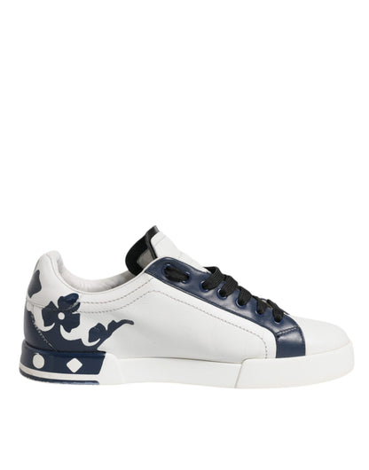 Dolce & Gabbana White Blue Leather Crown Milano Sneakers Shoes (Copy)