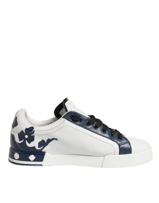 Dolce & Gabbana White Blue Leather Crown Milano Sneakers Shoes (Copy)