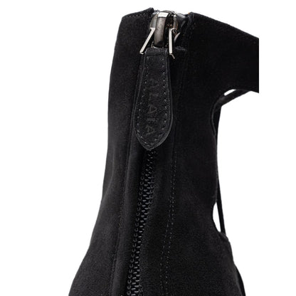 Alaïa – Scamociata-Sandale aus schwarzem Leder