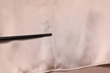 Emporio Armani – Rosafarbenes, langärmliges Etui-Wickel-Minikleid aus Satin