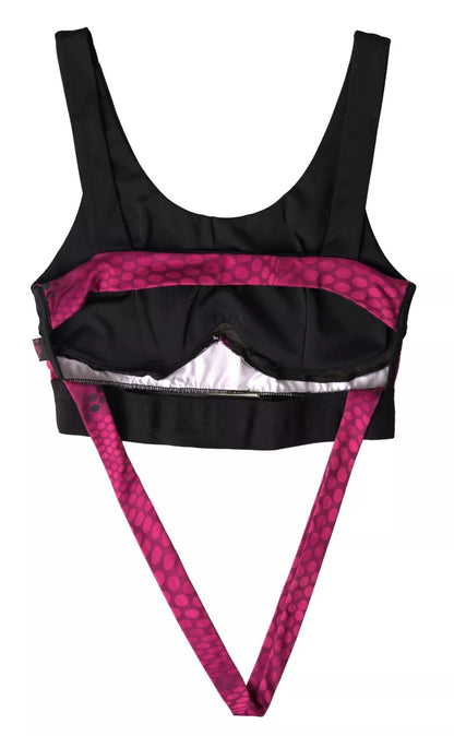 Ropa interior sujetador Hannah atleta con logo negro fucsia